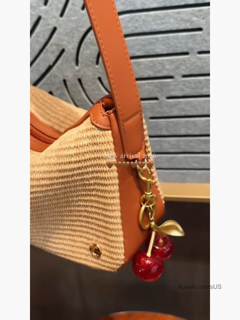 Woven Straw Hobo Shoulder Bag with Adjustable Strap - Picture 7 of 7